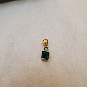 Ross - Simons gold over sterling silver & emerald pendant